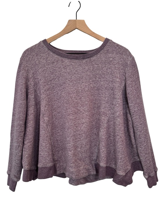 Carbon2Cobalt Tops - Carbon2Cobalt Oversized 100% Cotton Heather Plum Sweatshirt - Size Small